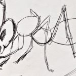 ink drawing of an ant